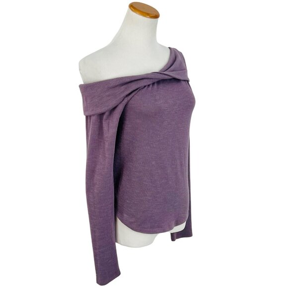 Free People Purple One-Shoulder Ribbed Asymmetrical Layering Top | Indie Sleaze - Picture 5 of 13